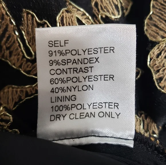 Tadashi Shoji Kami Dress Black & Gold  Knee length Sleeveless Size 6 Petite - Picture 14 of 16